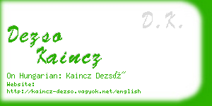 dezso kaincz business card